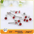 surgical steel l shaped nose rings nose stud body piercing jewelry with crystal